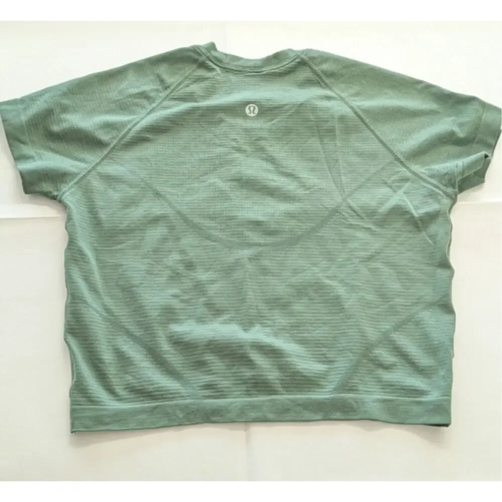 Lululemon Swiftly Tech Crop Top Womens 6 Green Crewneck Short Sleeve